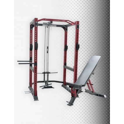SPECIAL PROMO PACKAGE, FULL RACK + LAT ROW MODULE 84” + IRON BULL 90 BENCH