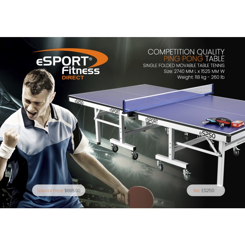 eS250 COMPETITION PREMIUM QUALITY PING PONG TABLE